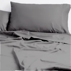 Cloud Linen 250 Thread Count Organic Cotton Sheet Sets - Charcoal