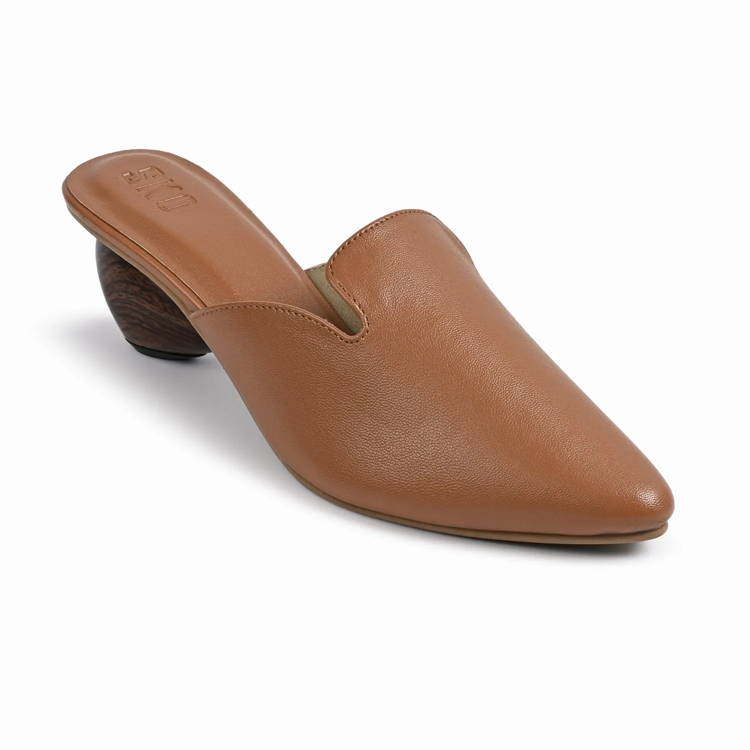 Cobble Tan Mule Heels For Women