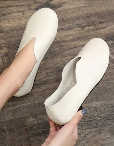 Comfortable Light-weight Soft Leather Retro Flat Shoes 35-43