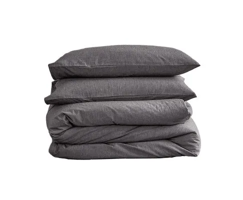 Cosy Club Duvet Cover Quilt Set King Flat Cover Pillow Case Essential Black