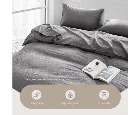 Cosy Club Duvet Cover Quilt Set King Flat Cover Pillow Case Essential Black