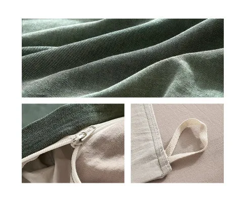 Cosy Club Sheet Set Cotton Sheets - Green Beige