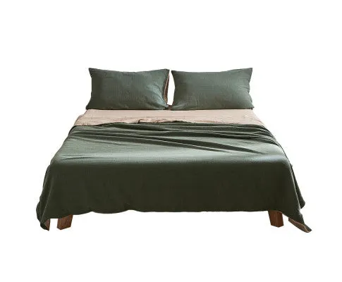 Cosy Club Sheet Set Cotton Sheets - Green Beige