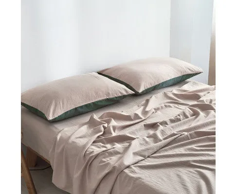 Cosy Club Sheet Set Cotton Sheets - Green Beige