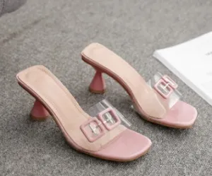 Crystal Metal Decoration Slides Slippers