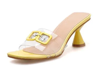 Crystal Metal Decoration Slides Slippers