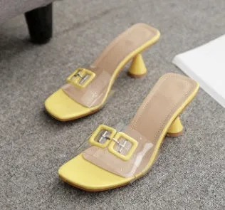Crystal Metal Decoration Slides Slippers