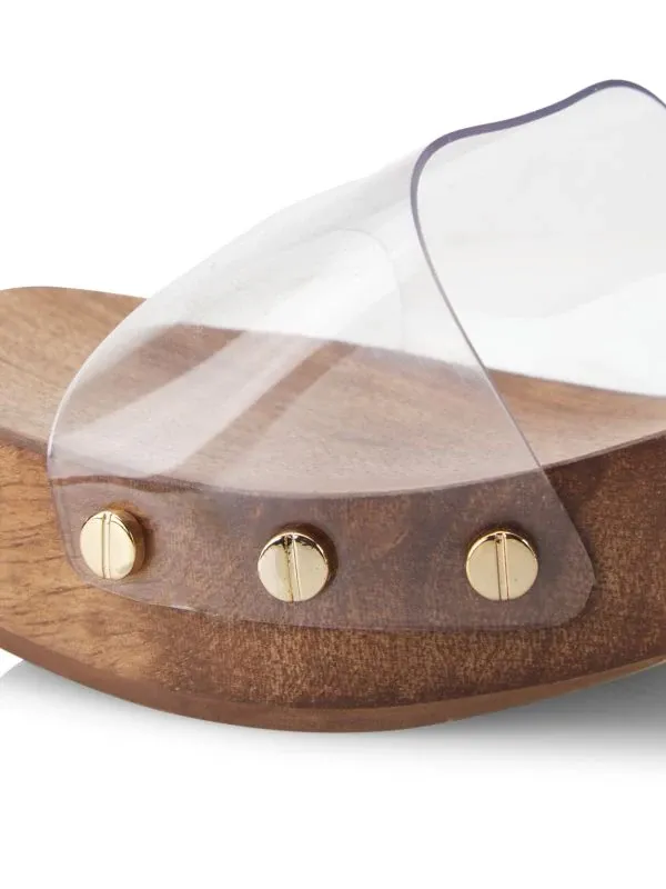 CULT GAIA NIA WOODEN SPHERICAL HEEL SANDALS