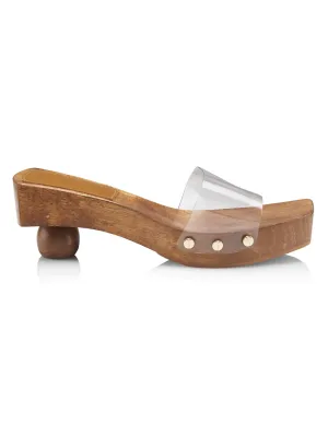 CULT GAIA NIA WOODEN SPHERICAL HEEL SANDALS