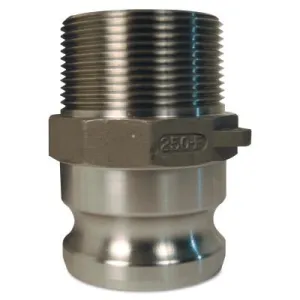 Dixon Valve Global Type F Adapters, 1 1/4 in, Male/Male, 316 Stainless Steel, G125-F-SS