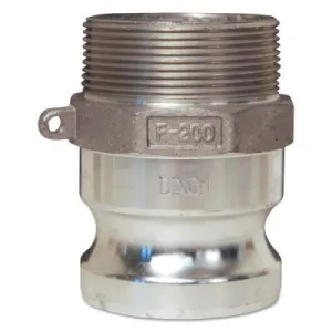 Dixon Valve Global Type F Adapters, 2 in, Male/Male, Brass, G200-F-BR