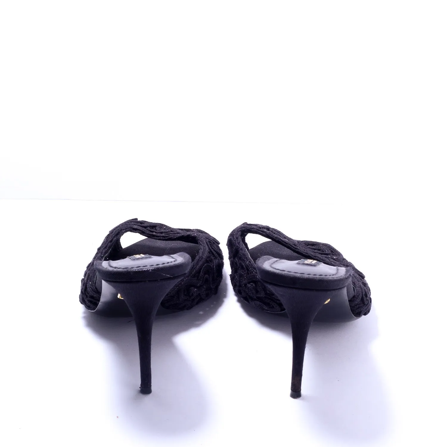 Dolce & Gabbana Black Lace Mule 39.5