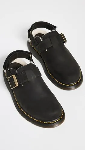 Dr. Martens Unisex's with Strap Behind The Ankle, Black Silver, 43 EU