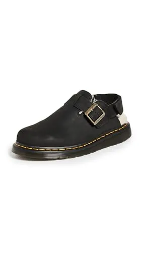 Dr. Martens Unisex's with Strap Behind The Ankle, Black Silver, 43 EU