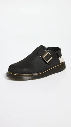Dr. Martens Unisex's with Strap Behind The Ankle, Black Silver, 43 EU