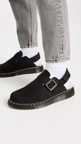 Dr. Martens Unisex's with Strap Behind The Ankle, Black Silver, 43 EU