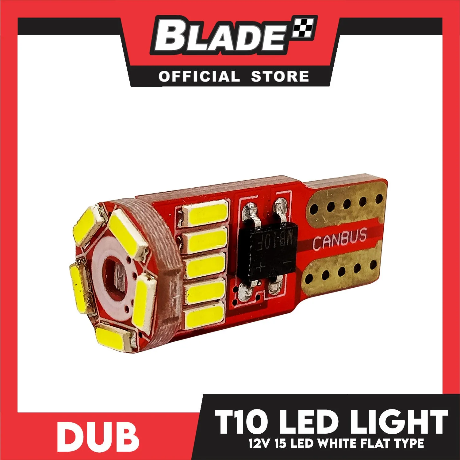 Dub Automotive Car LED Light T10 12V Flat Type 15 LED (White)
