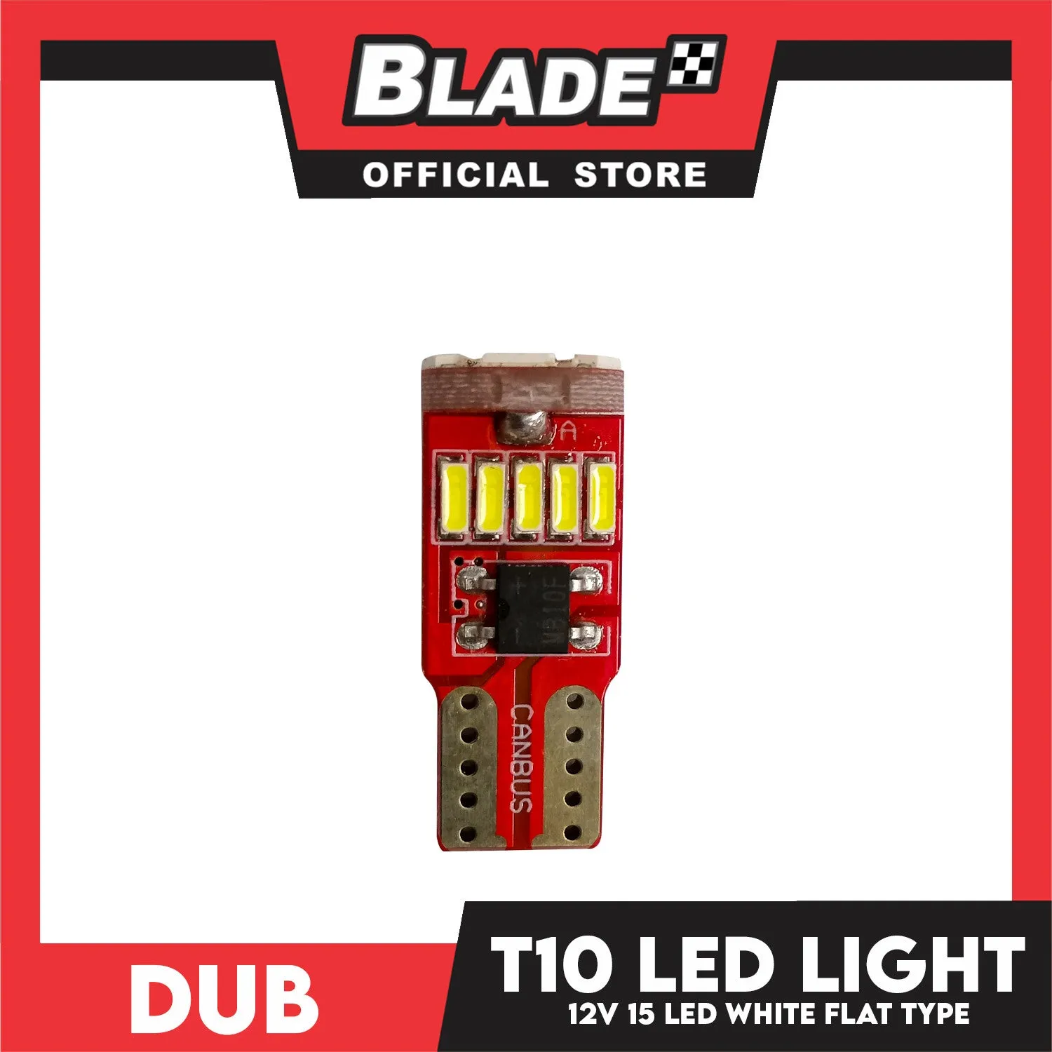 Dub Automotive Car LED Light T10 12V Flat Type 15 LED (White)