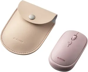ELECOM Slint Bluetooth Mouse Ultra Slim Design Portable Mouse, Silent Click 4Button Function BlueLED 800/1600 DPI with Mouse Case M-TM10BBPN, pink,With Case,Pink