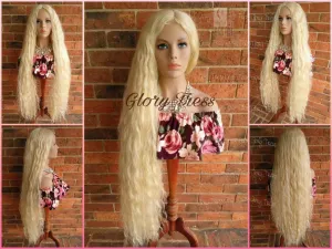 Extra Long Wavy Full Wig, 613 Blonde Wig, Lace Part Wig, Celebrity Inspired Wig //NILE