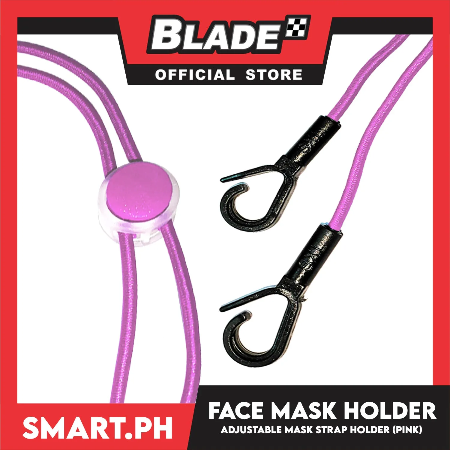 Face Mask Lanyard With Clip, Adjustable Strap Holder FMH10 (Pink) Fashionable Face Necklace Strap for Women And Men