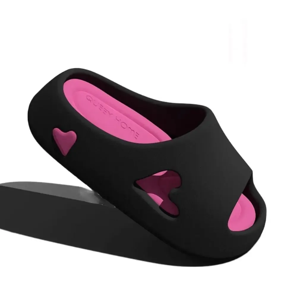 Fashion Slippers New Solid Color Non-slip Beach Slides Thick Shower Shoes Women