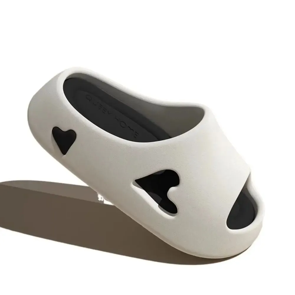 Fashion Slippers New Solid Color Non-slip Beach Slides Thick Shower Shoes Women