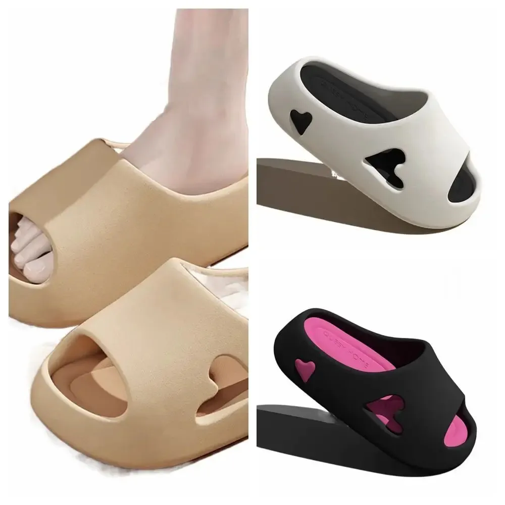 Fashion Slippers New Solid Color Non-slip Beach Slides Thick Shower Shoes Women