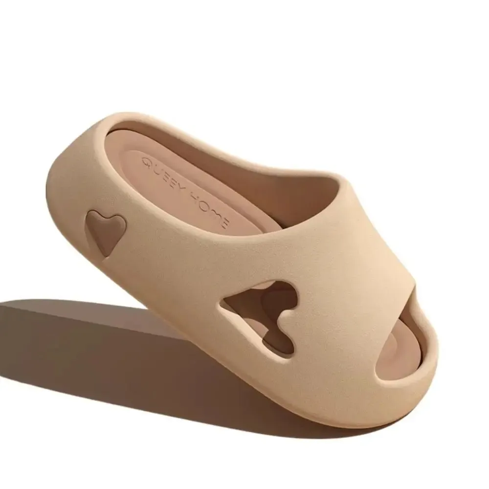 Fashion Slippers New Solid Color Non-slip Beach Slides Thick Shower Shoes Women