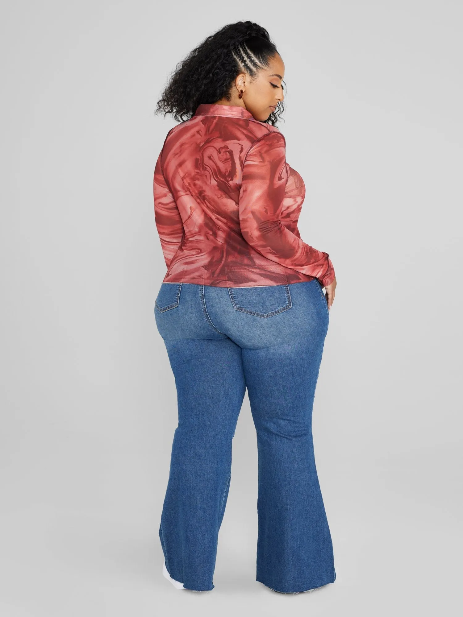 Fashion To Figure - Ariele Button-Down Mesh Shirt