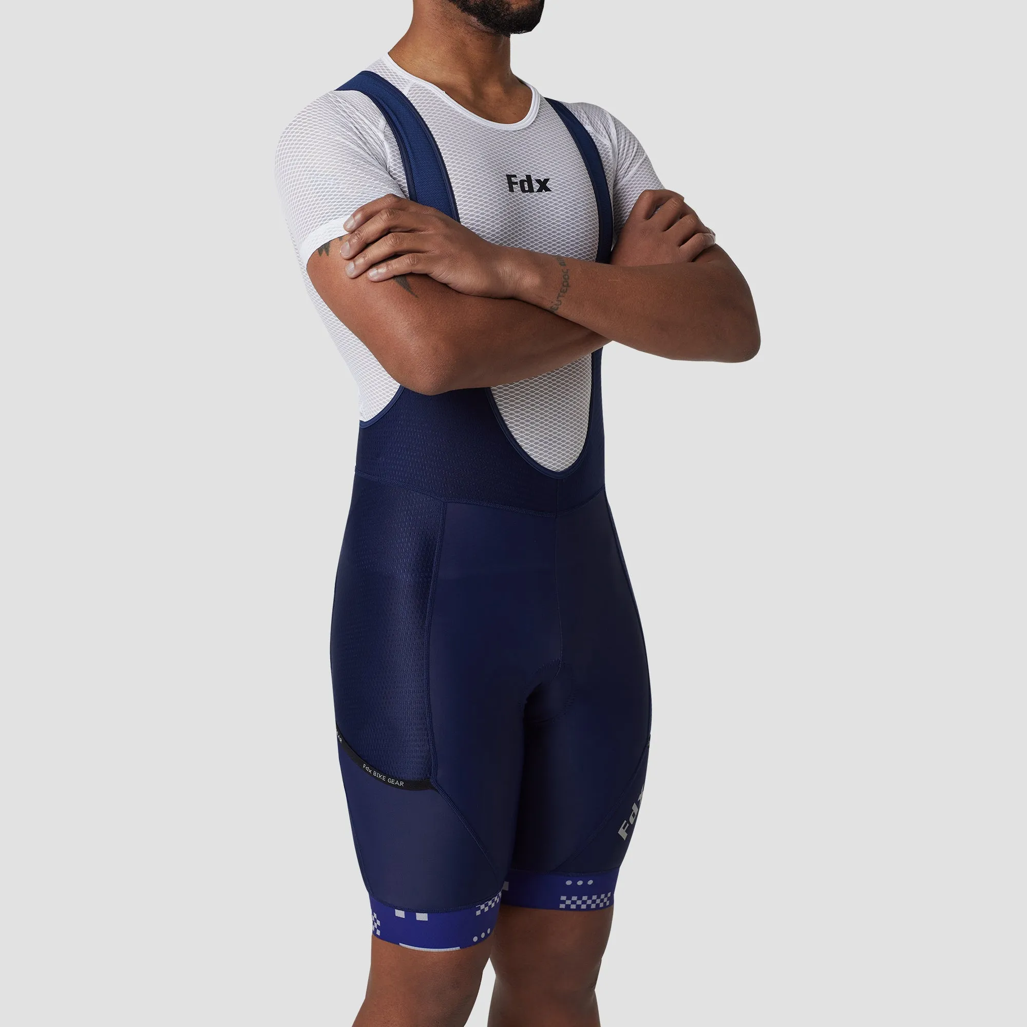 Fdx All Day Navy Blue Men's & Boy's Gel Padded Summer Cycling Cargo Bib Shorts