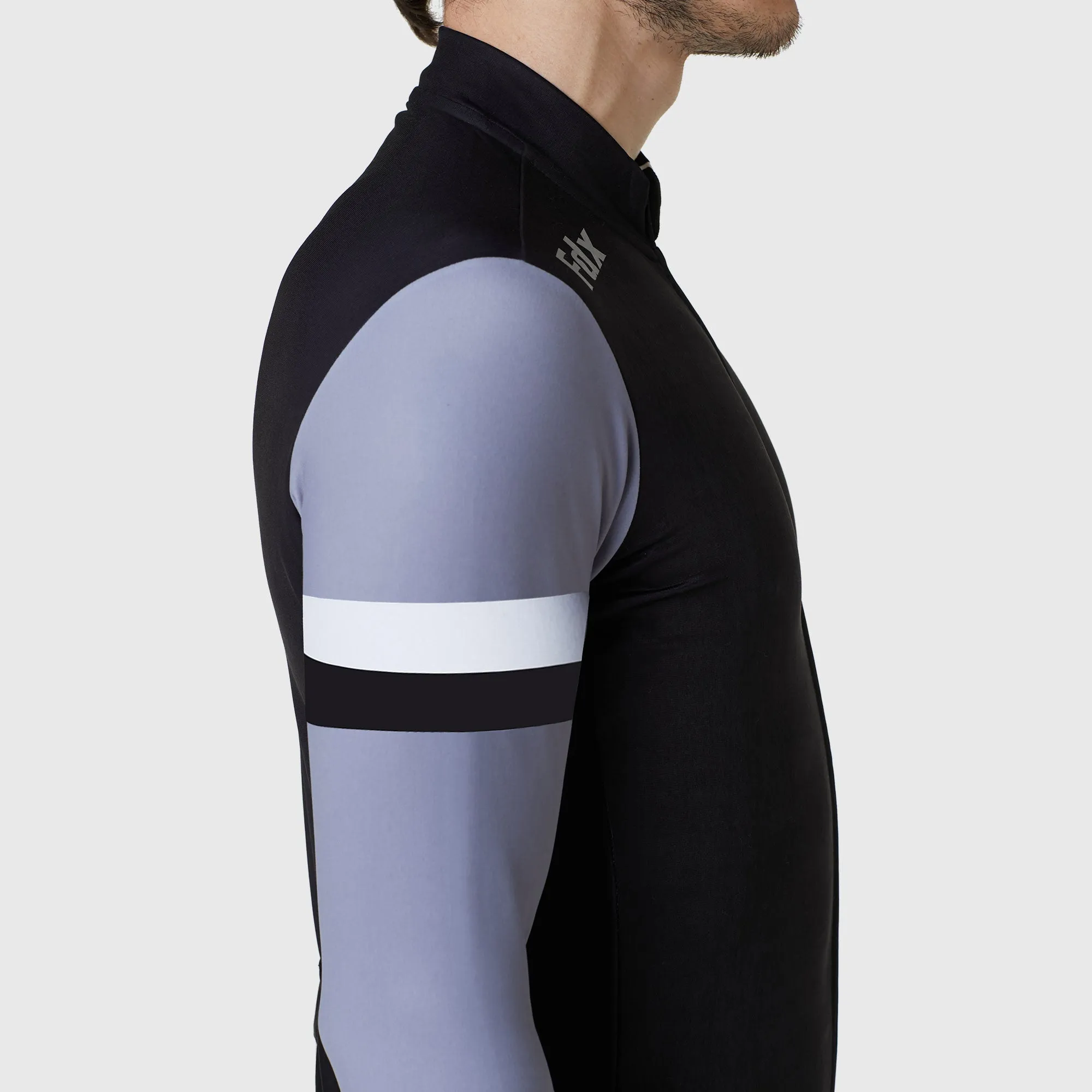 Fdx Limited Edition Men's & Boy's Black Thermal Roubaix Long Sleeve Cycling Jersey