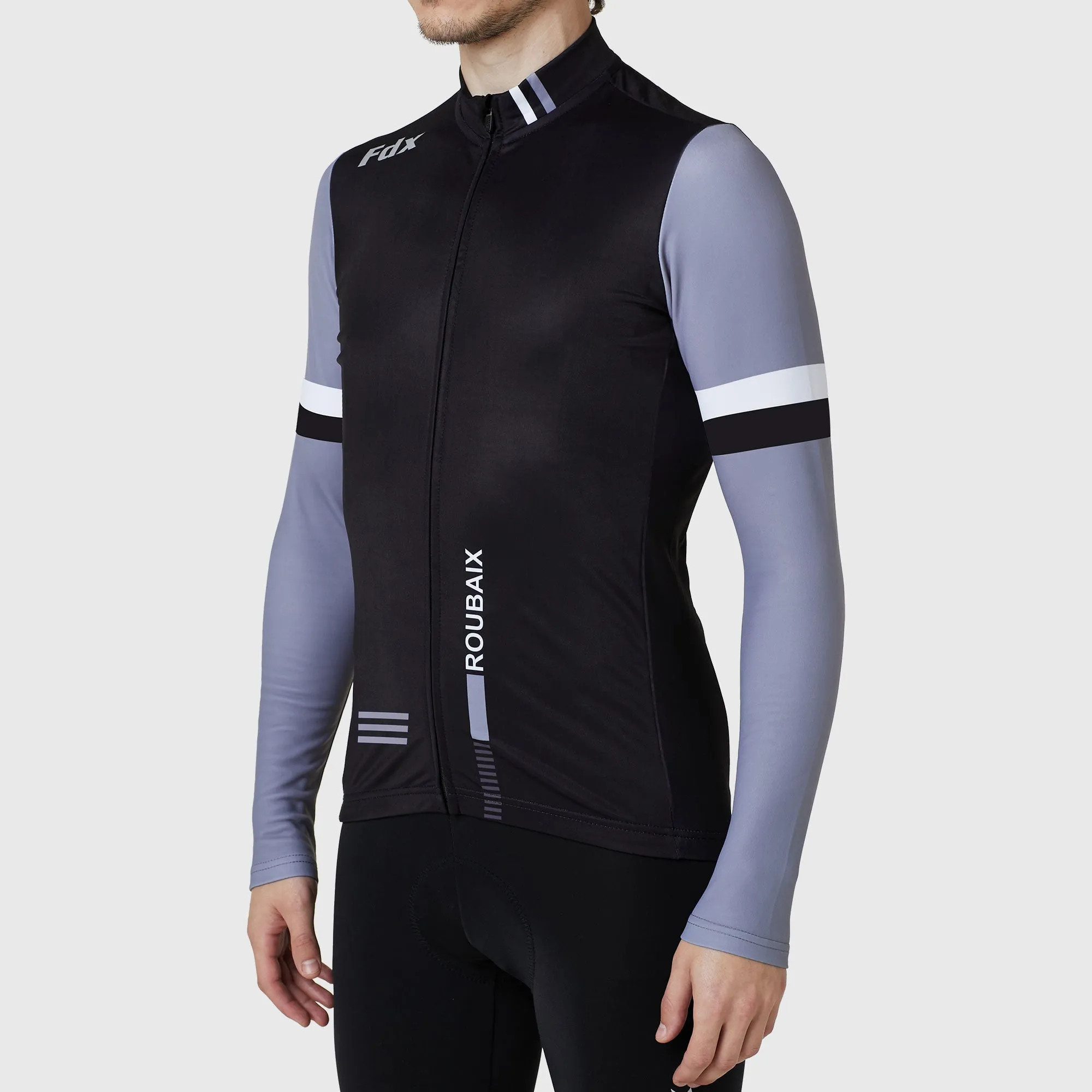 Fdx Limited Edition Men's & Boy's Black Thermal Roubaix Long Sleeve Cycling Jersey