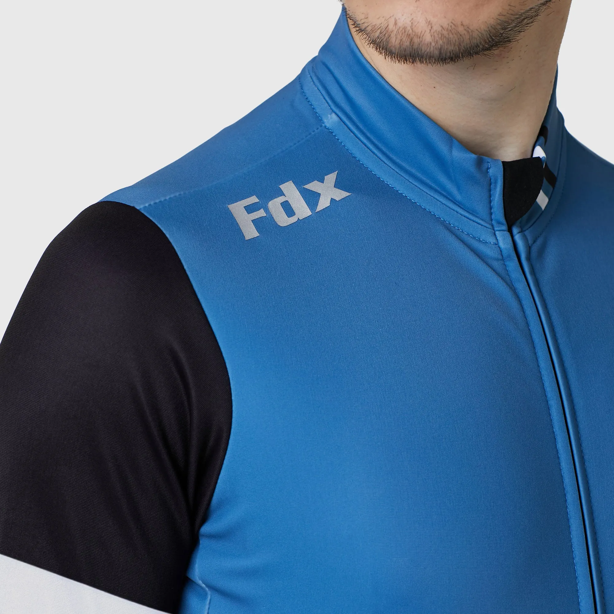Fdx Limited Edition Men's & Boy's Blue Thermal Roubaix Long Sleeve Cycling Jersey