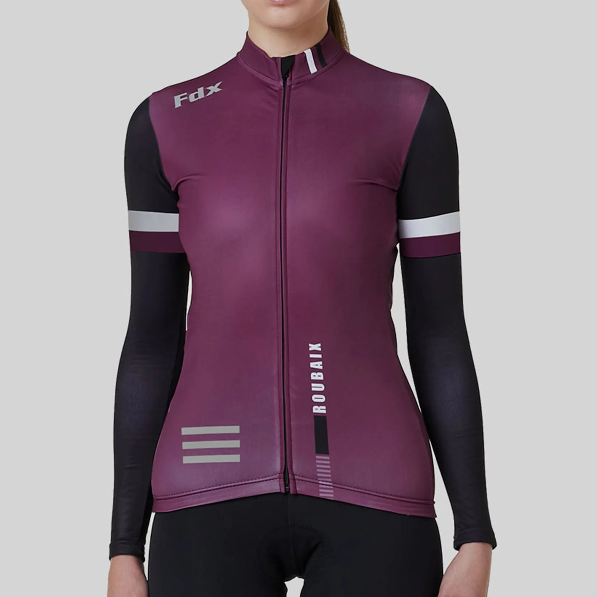 Fdx Limited Edition Women's & Girl's Purple Thermal Roubaix Long Sleeve Cycling Jersey