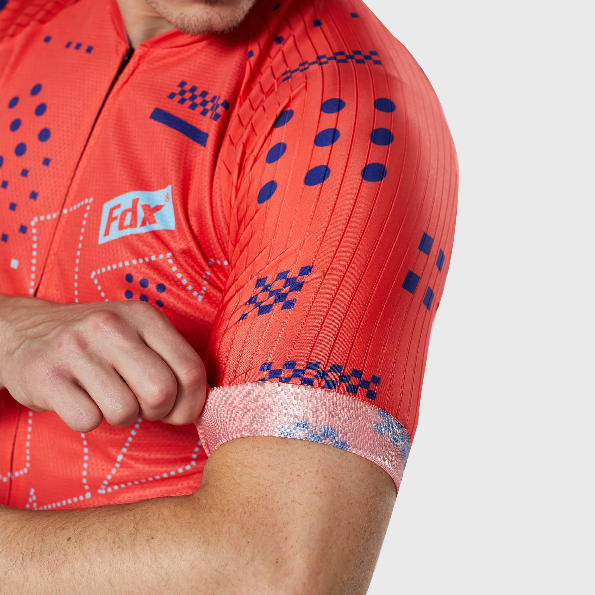 Fdx Men's & Boy's Set All Day Red Short Sleeve Jersey & Bib Shorts