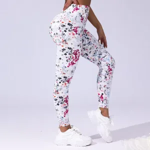Fearless High-Rise Ribbed Floral Print Leggings