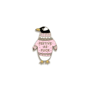 Festive AF Enamel Pin by Punky Pins