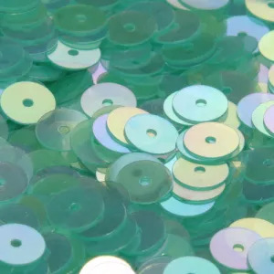 Flat Round Sequin #344 Light Green (Transparent Iris)