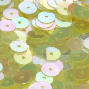 Flat Round Sequin #354 Light Yellow (Transparent Iris)