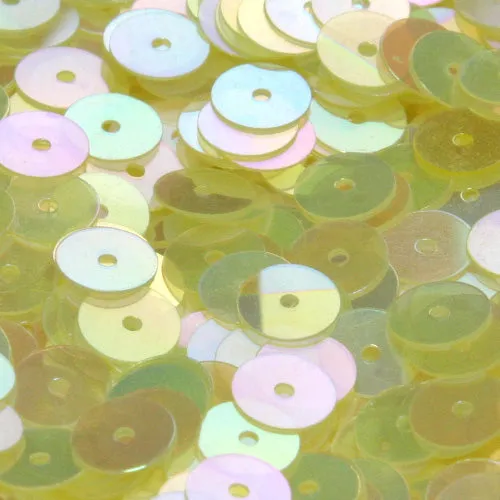 Flat Round Sequin #354 Light Yellow (Transparent Iris)