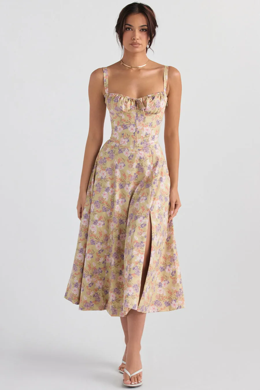Floral Bustier Midriff Waist Shaper Dress (Buy 2 Vip Shipping)