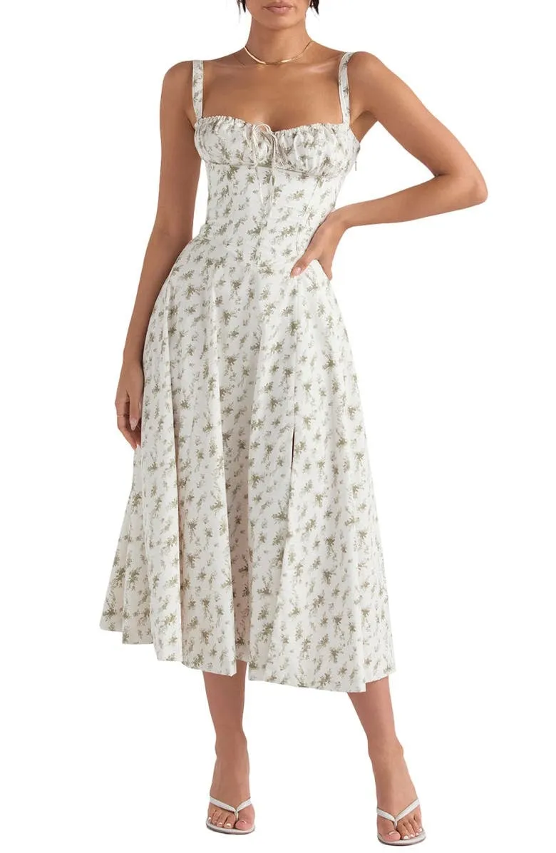 Floral Bustier Midriff Waist Shaper Dress (Buy 2 Vip Shipping)