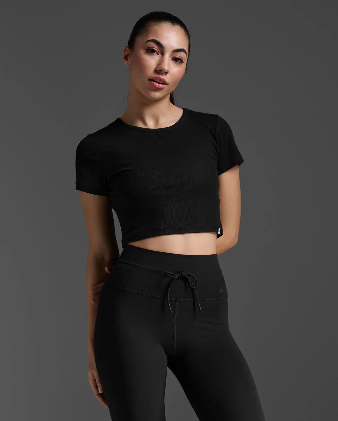 Fluid Ribbed Crop Tee