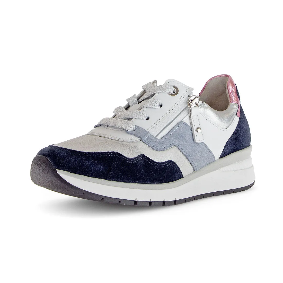 GABOR Blå ruskind   hvid skind sneaker K