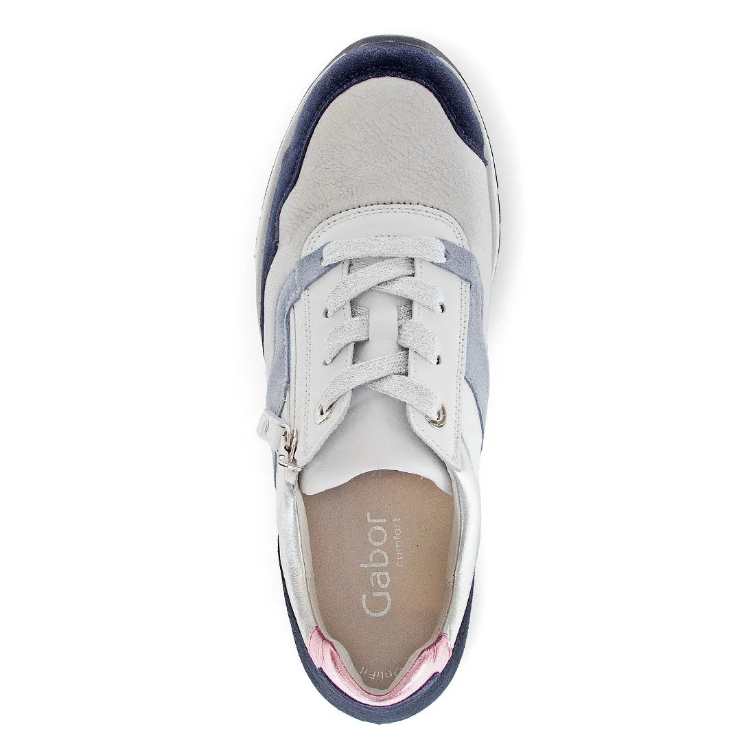 GABOR Blå ruskind   hvid skind sneaker K