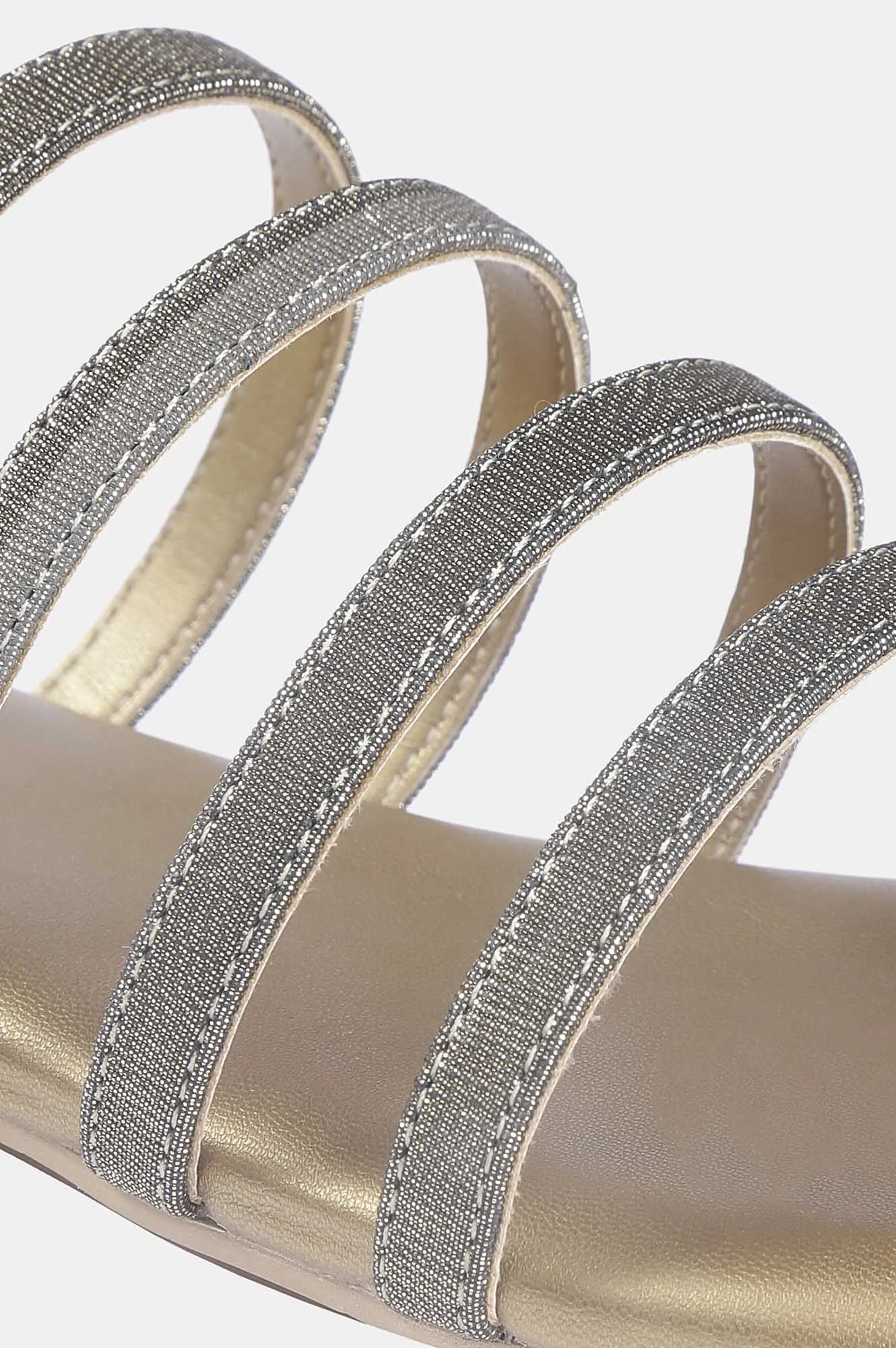 Gold Square Toe Textured Flat - ZDorris