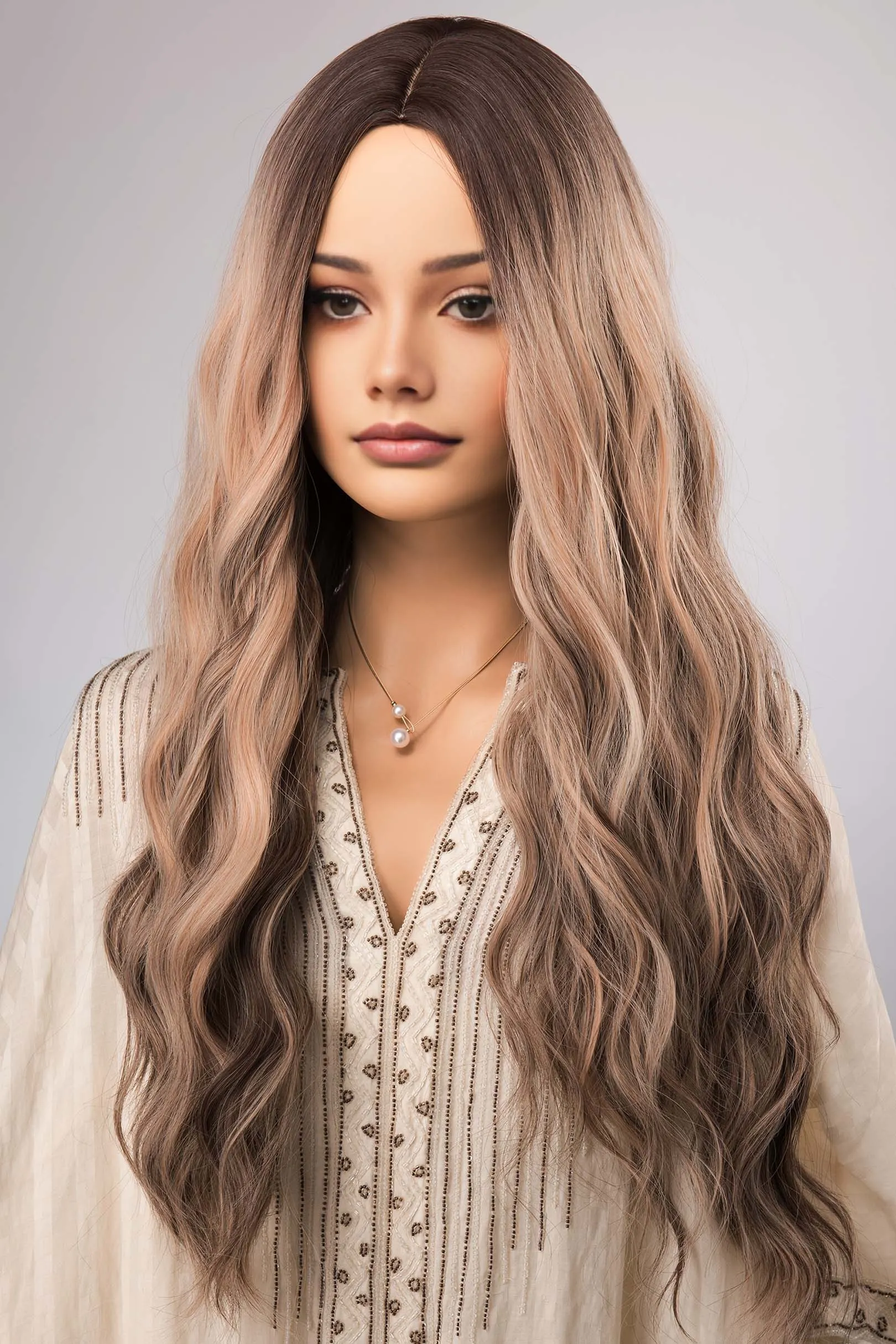 Golden Brown Blonde Balayage Wig with Highlights Ainsley