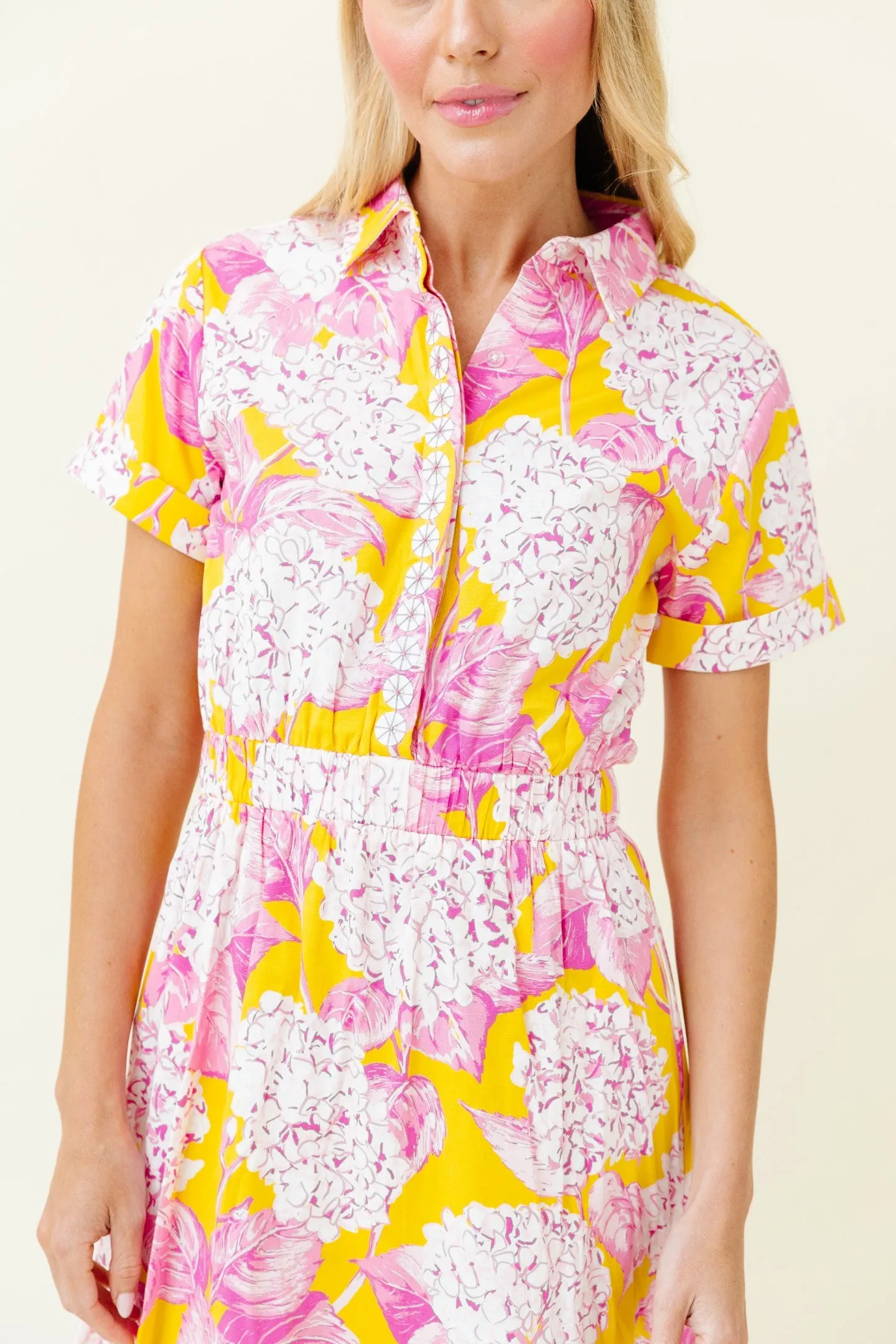 Gwyneth Dress in Pink Lemonade Hydrangea