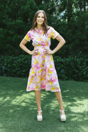 Gwyneth Dress in Pink Lemonade Hydrangea